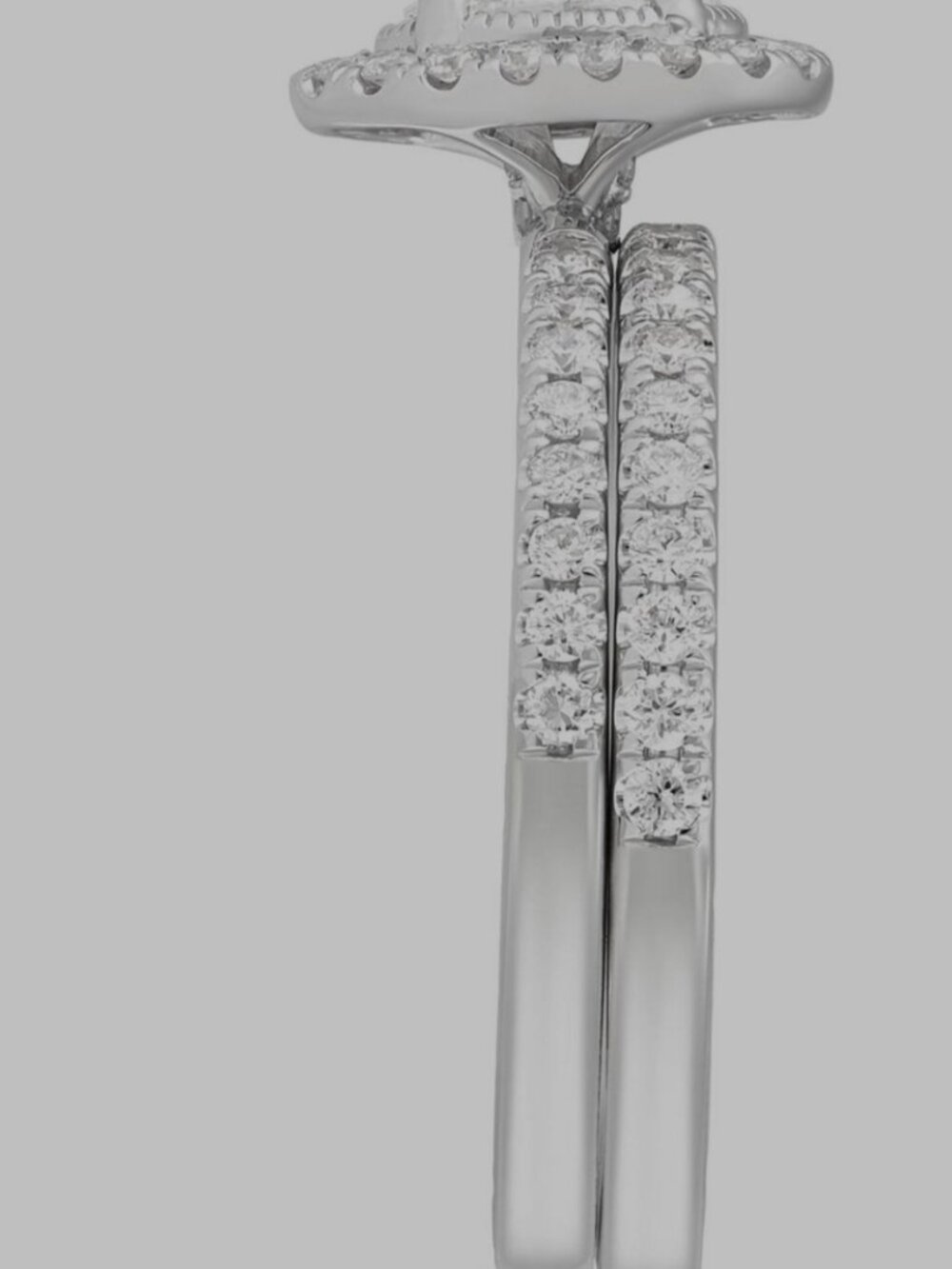 Natural Diamond 14K White Gold 4-prong oval SI1 1.65 total ctw - Picture 3 of 5